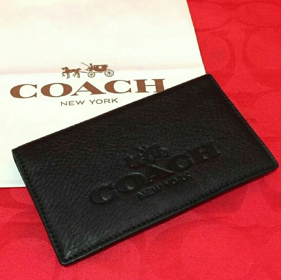 Coach Accessories - NEW Coach Pebble Wallet Checkbook Holder Black…